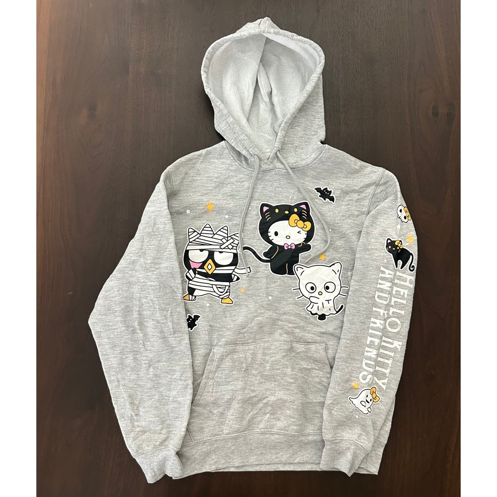 Hello Kitty and Friends Sanrio Halloween Hoodie Gray XXS Badtz-Maru Mummy Cat